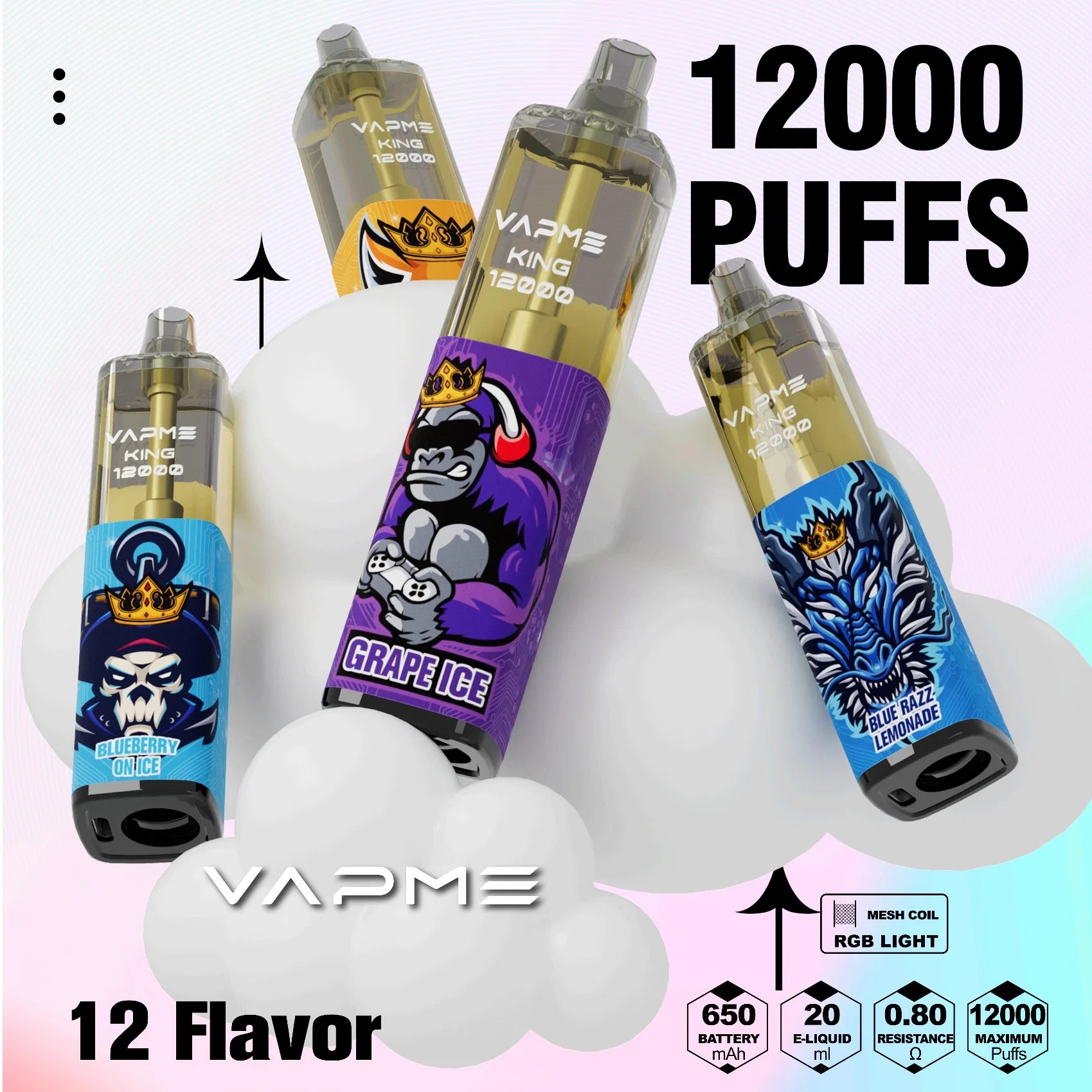 Vapme King 12000 Suihketta Kertakäyttöinen Sähkötupakka