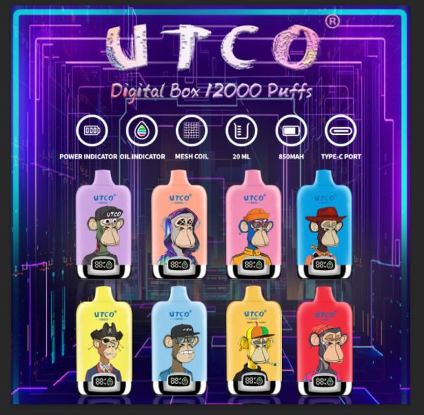 UTCO Digital Box 12000 Suihketta Kertakäyttöinen Sähkötupakka